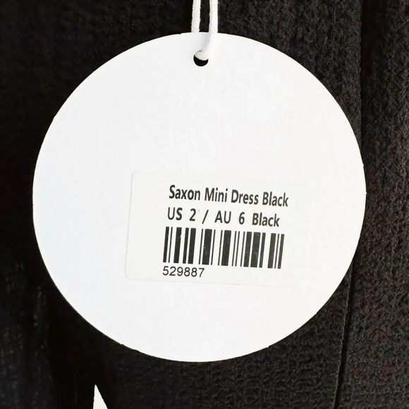 NWT PRINCESS POLLY | Black Saxon Mini Dress | 2 - Picture 7 of 7